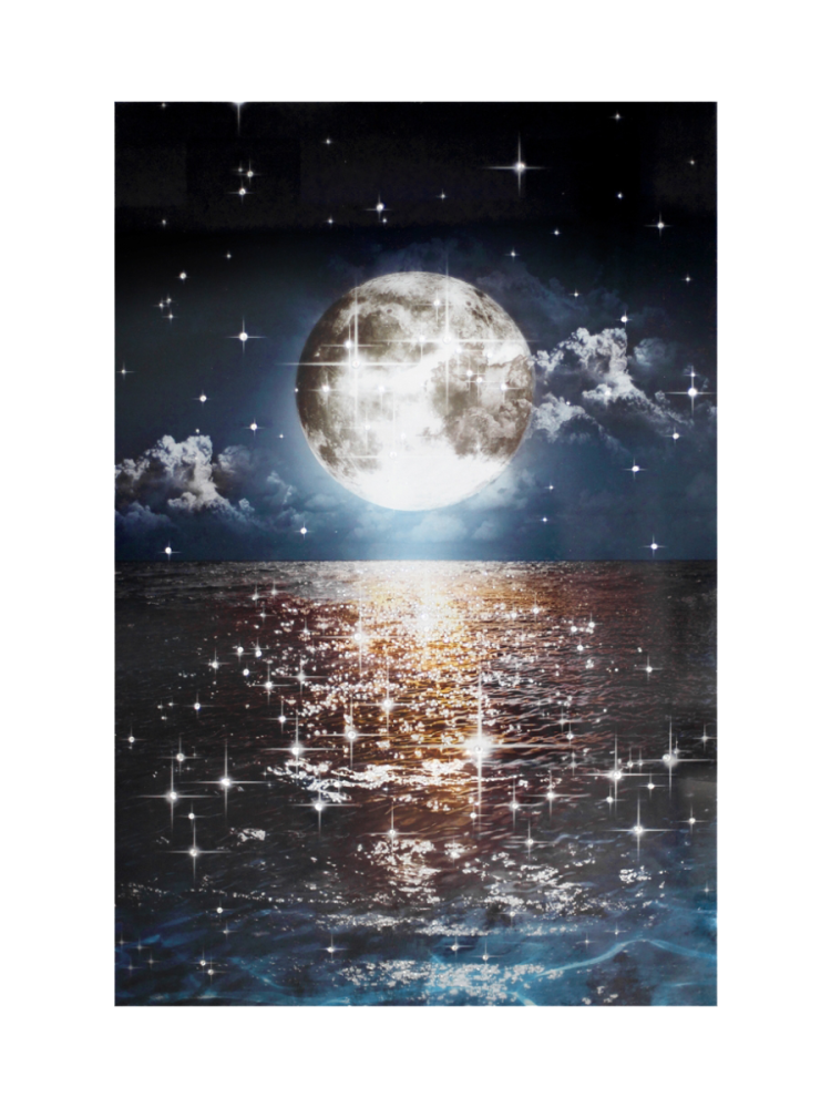 image LAND Digitaldruck auf Glas Glitzer-Mond  | Schubiger Möbel