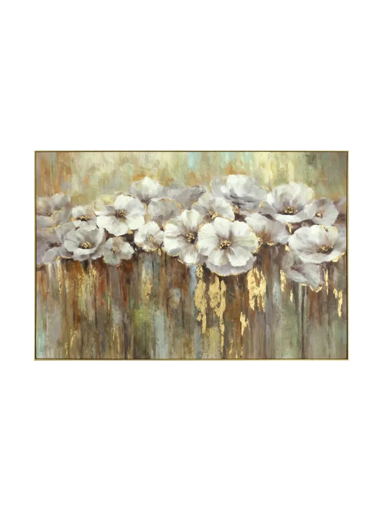 image LAND Bild Weisser Mohn mit Gold Mehrfarbig | Schubiger Möbel