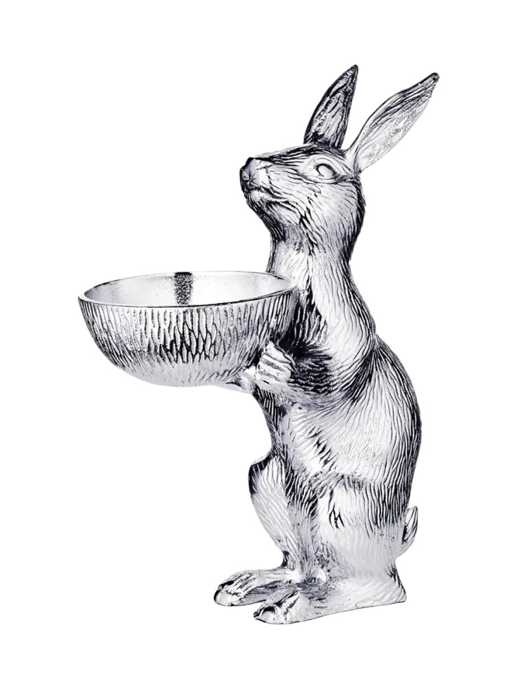 Design Schale & Dekorationsobjekt „Bert“ Silber Ø 12 x Höhe 32 cm EDZARD