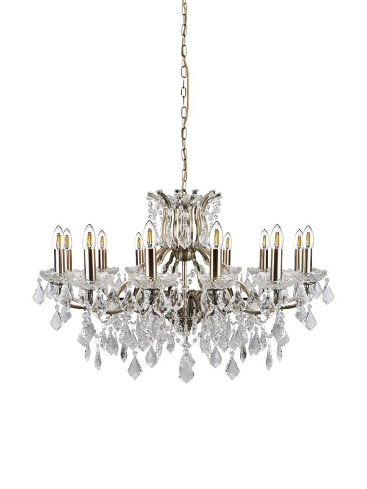 Grosser, eleganter Kronleuchter „Paris“ 12-flammig Searchlight