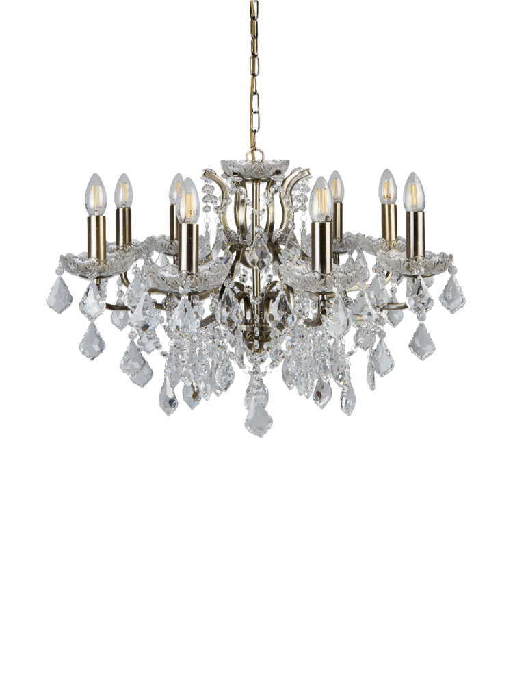 Grosser, eleganter Kronleuchter „Paris“ 8-flammig Searchlight
