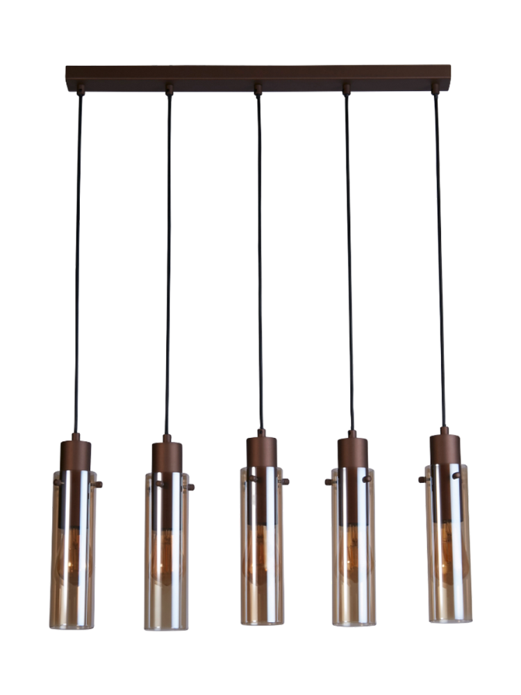 Dimmbare Design Pendellampe „Sweden“ Mocca/Amber Searchlight