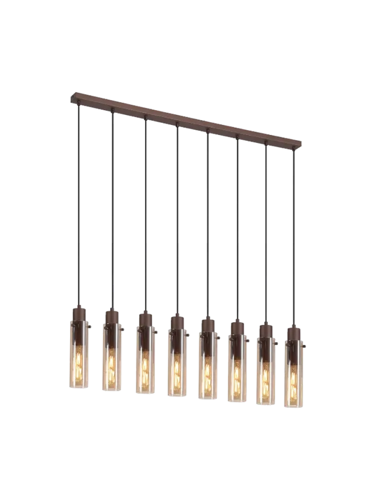 Dimmbare Design Pendellampe „Sweden“ Mocca/Amber Searchlight