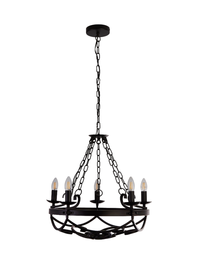 Dimmbarer Kronleuchter „Cartwheel III“ Searchlight