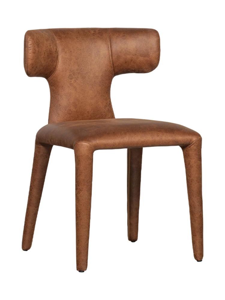 mutoni - Esszimmerstuhl Permit Lederoptik cognac, One Size