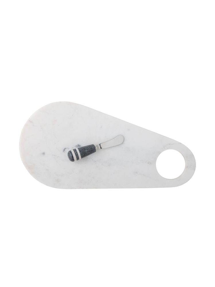 Grosses Design Schneidebrett „Abrielle“ inkl. Messer aus Marmor Bloomingville