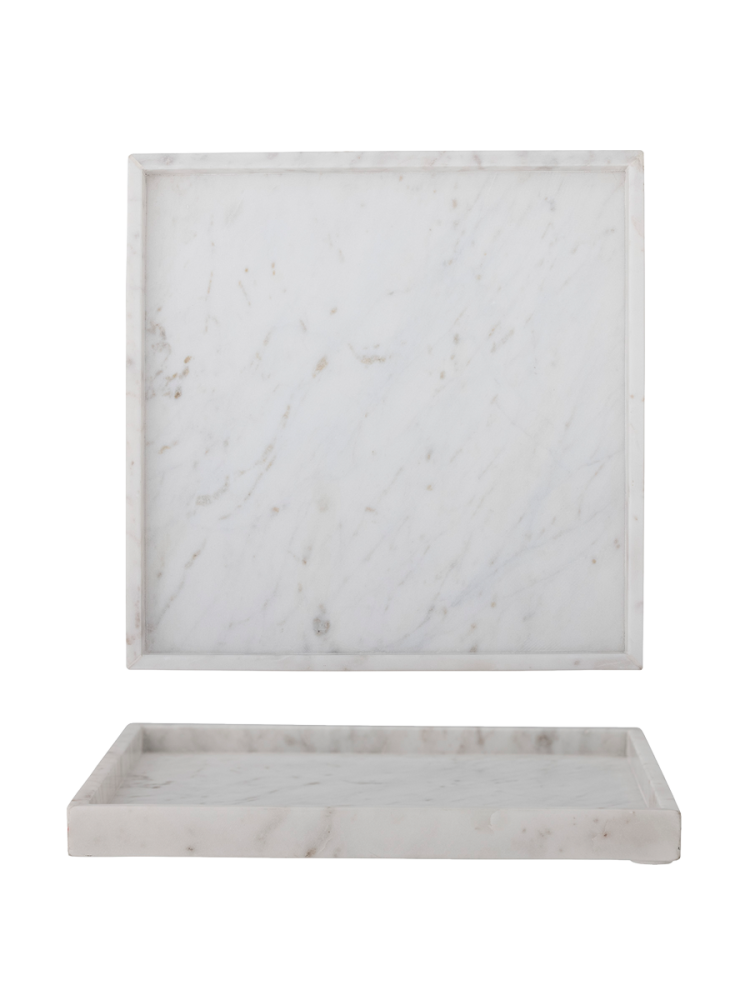 Edles, grosses Design Tablett „Majsa“ aus Marmor Bloomingville