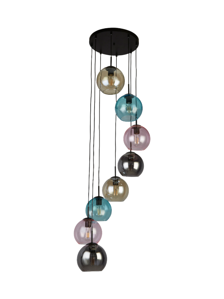 Dimmbare Design Pendellampe „Mardi“ Rund, 8-Flammig Searchlight