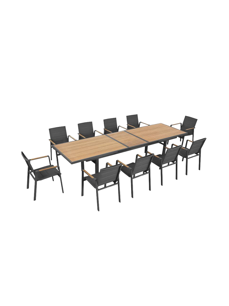 Grosses Premium Dining-Set „Nofi“ 10+1, mit Ausziehtisch Higold