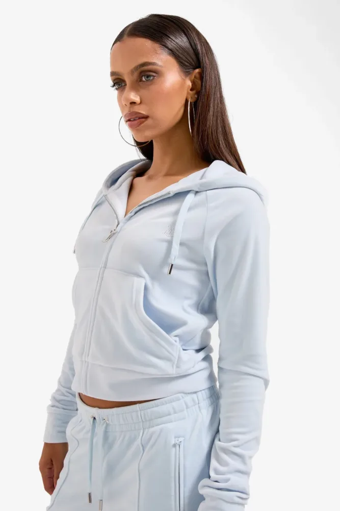 Juicy Couture Madison Samt Crop Jacke - Nantucket Breeze S Damen