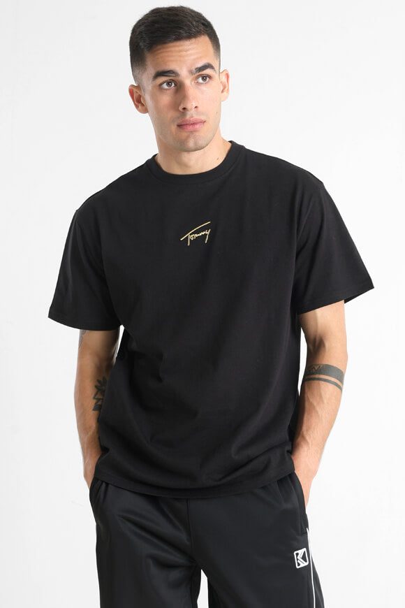 Tommy Jeans Gold Signature T-Shirt - Black XL Herren