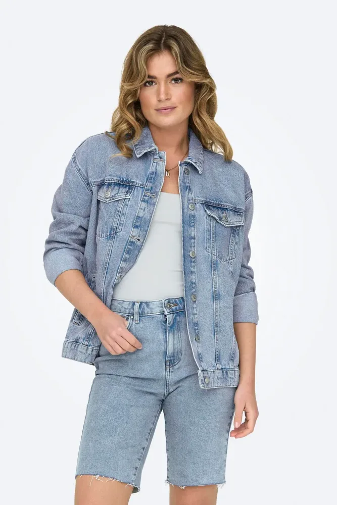 Only Ocean Jeansjacke - Light Blue Denim M Damen