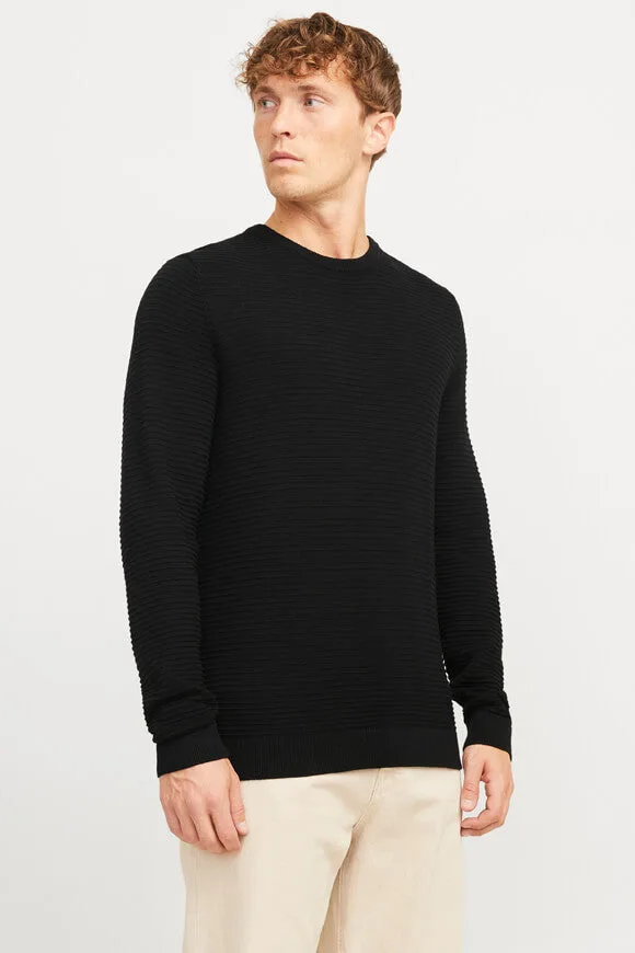 Jack & Jones Otto Strukturierter Strickpullover - Black L Herren