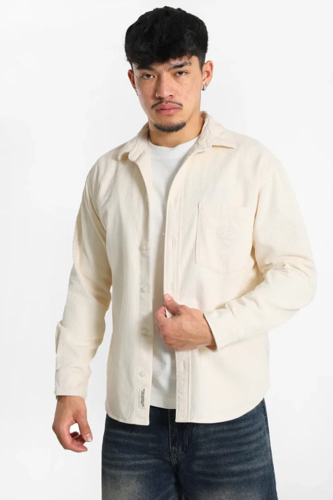 Jack & Jones JORFREDERIKSBERG Cord-Overshirt - Antique White S Herren