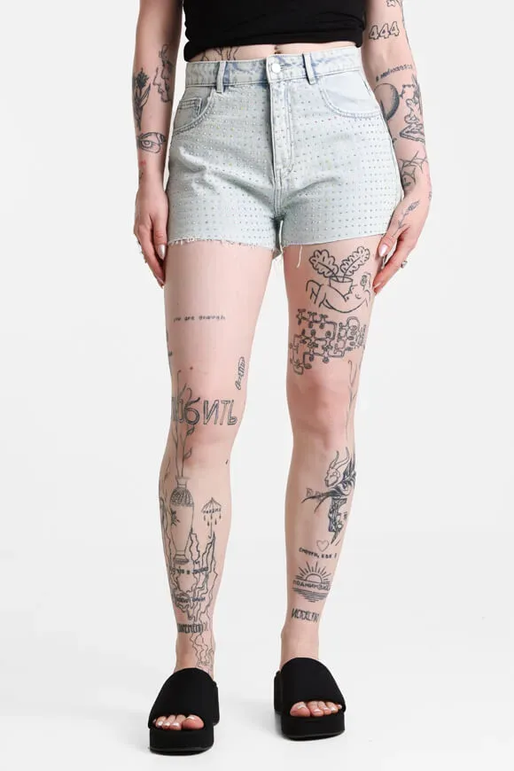 Tally Weijl Jeansshorts mit Strass - Light Blue 36 Damen