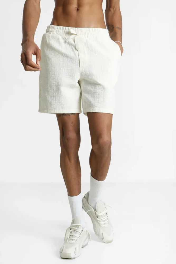 Only & Sons ONSTELL DOBBY Strukturierte Stoffshorts - Whisper White S Herren