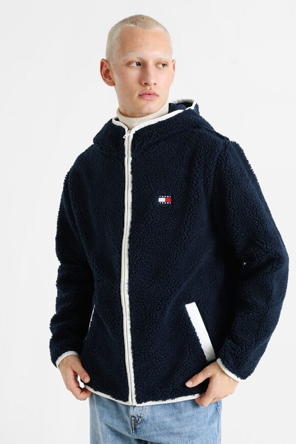 Tommy Jeans Badge Teddy Jacke - Dark Night Navy M Herren