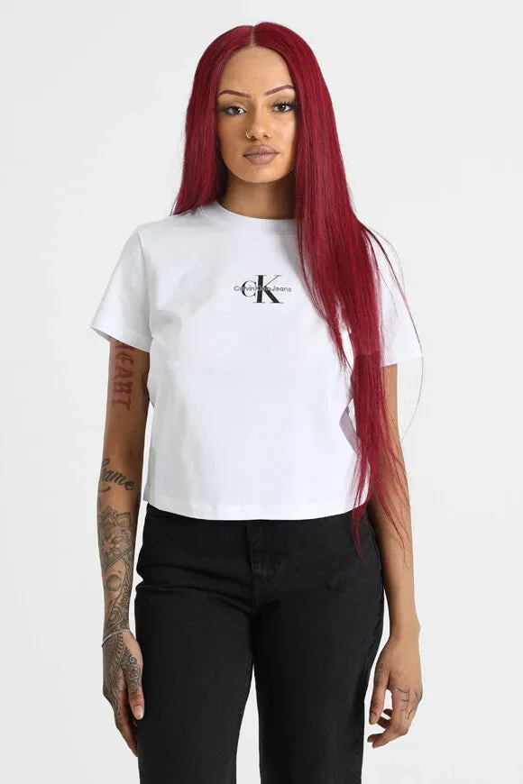 Calvin Klein Jeans Crop T-Shirt - Brilliant White XS Damen