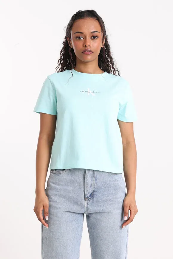 Calvin Klein Jeans Crop T-Shirt - Blue Tint M Damen