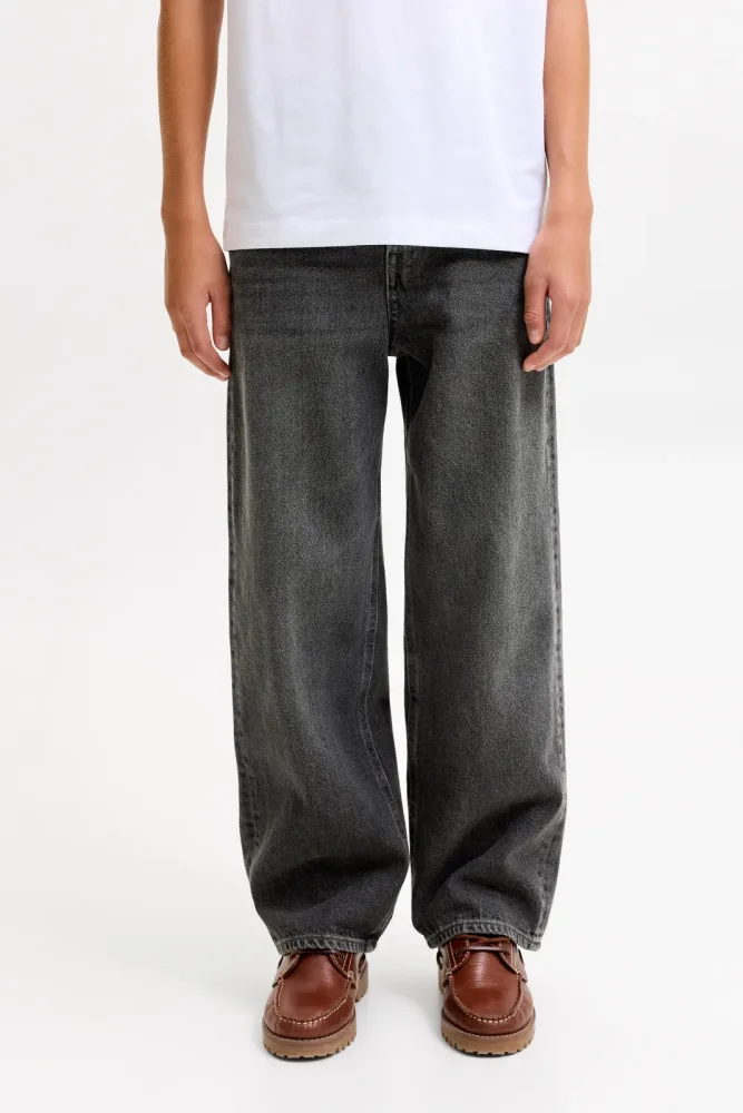 Jack & Jones Junior JJIALEX Baggy Fit Jeans - Black Denim 152 Kids