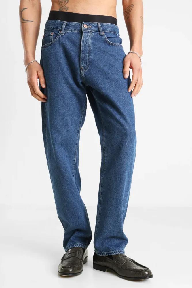 Only & Sons Edge Straight Loose Fit Jeans L32 - Dark Blue Denim 30/32 Herren