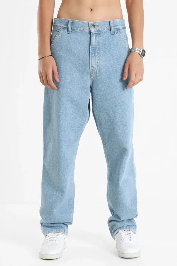 Carhartt WIP Single Knee Relaxed Straight Fit Jeans L32 - Blue Heavy Stone Bleached 29/32 Herren