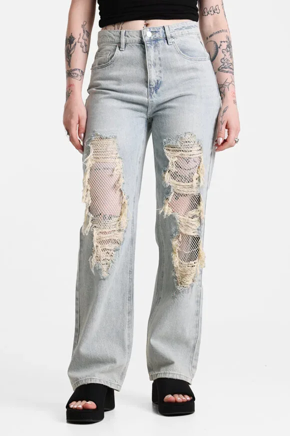 Tally Weijl Straight Leg Jeans - Light Blue Denim 34 Damen