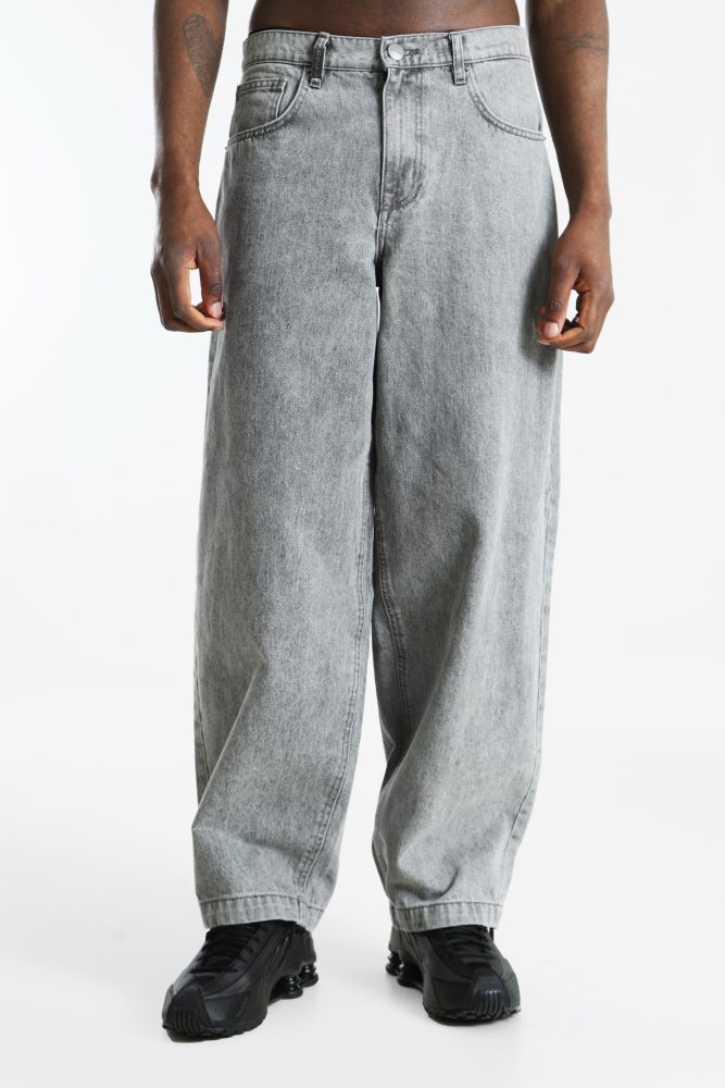 2Y Studios Eren Wide Baggy Jeans L32 - Grey Denim 29/32 Herren