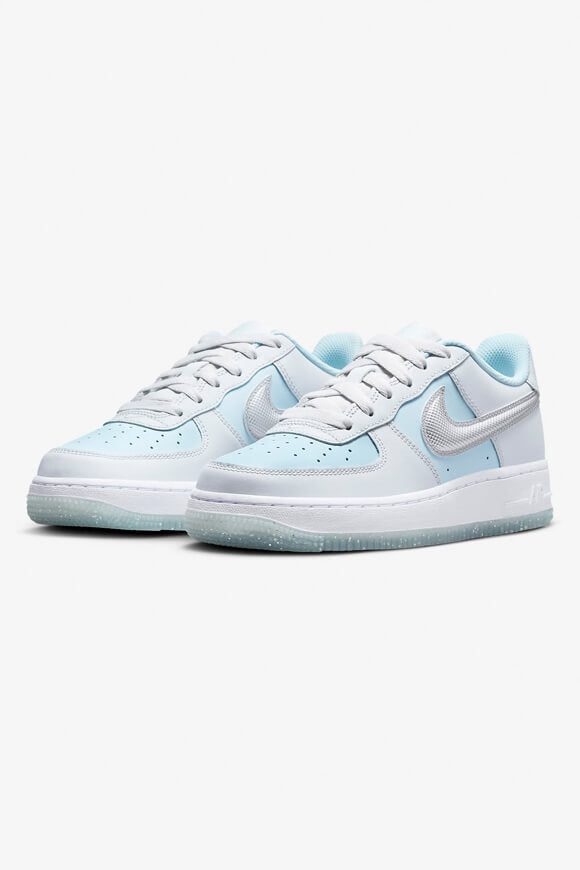 Nike Air Force 1 Sneaker - Pure Platinum + Glacier Blue + Metallic Silver EU36.5 Kids