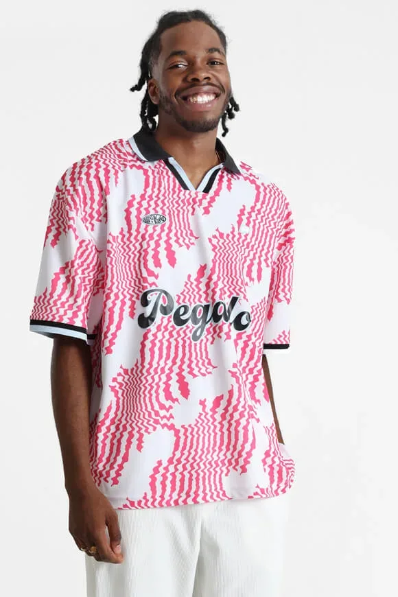 Pegador Worden Boxy Poloshirt - White + Pink S Herren