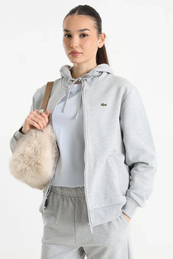 Lacoste Kapuzensweatjacke - Silver Chine 34 Damen