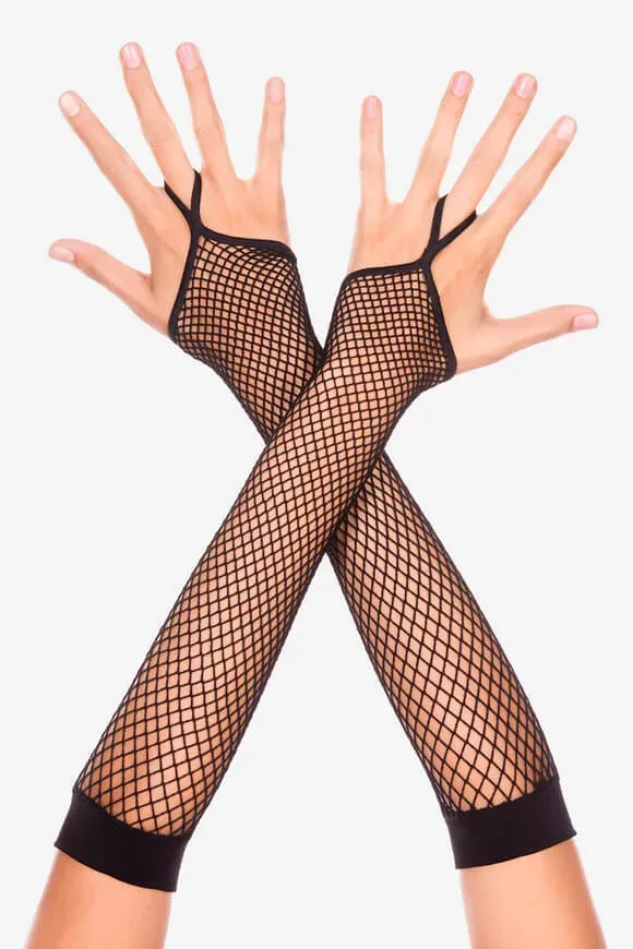 Music Legs Netz Armstulpen - Schwarz Einheitsgroesse Damen