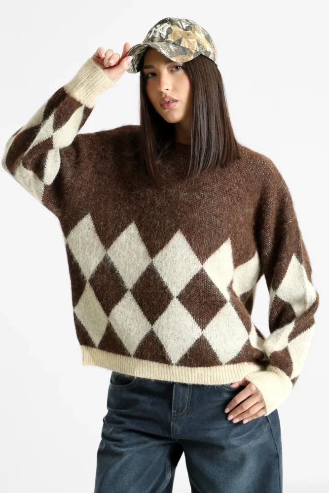 Only ONLNOEME Strickpullover - Chestnut + Biscotti S Damen