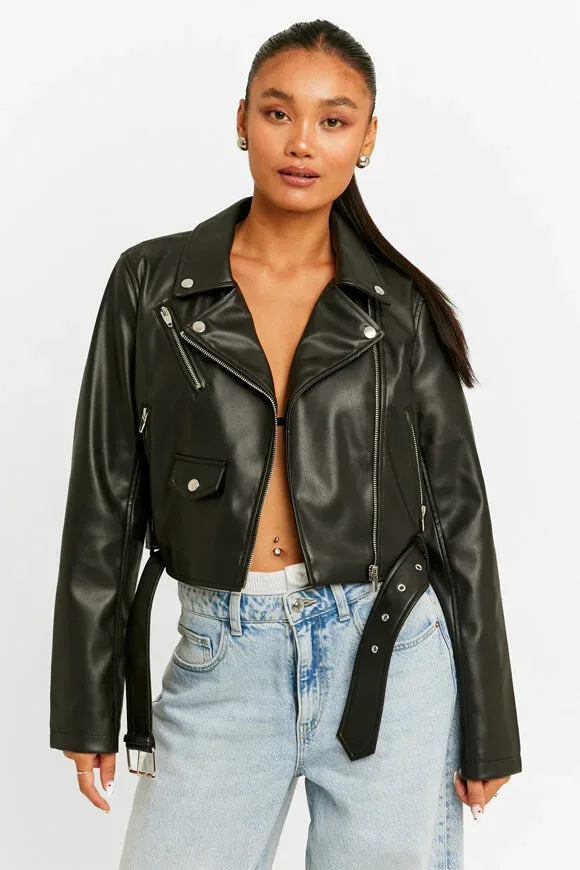 Tally Weijl Kunstleder Bikerjacke - Black S Damen