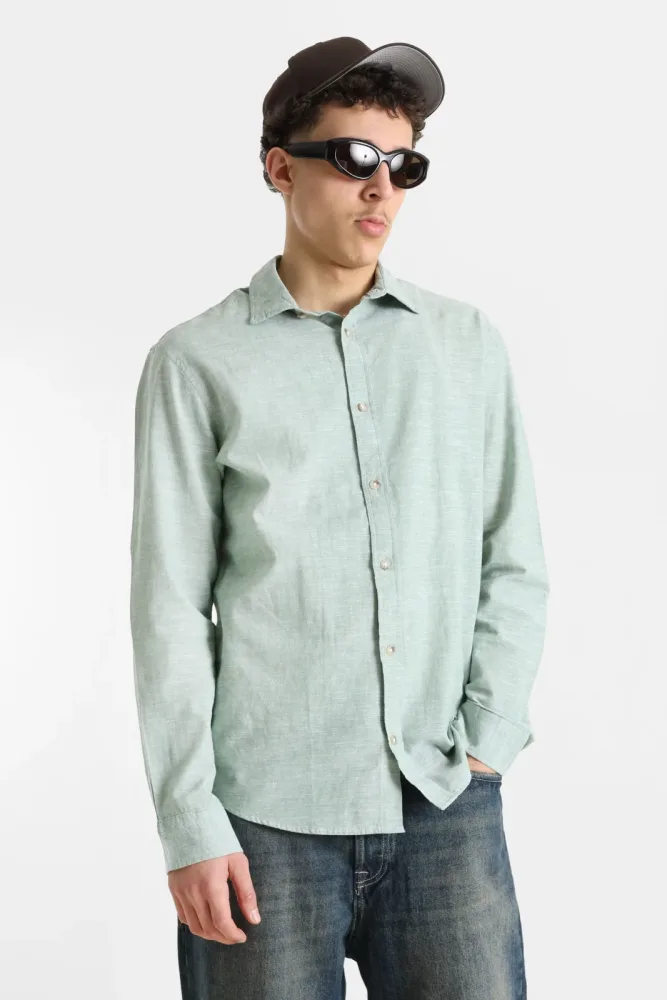 Jack & Jones JJESUMMER Leinenhemd - Granite Green L Herren
