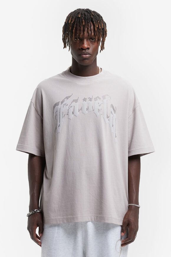 Favela Aves Rhinestone Oversize T-Shirt - Ash M Herren