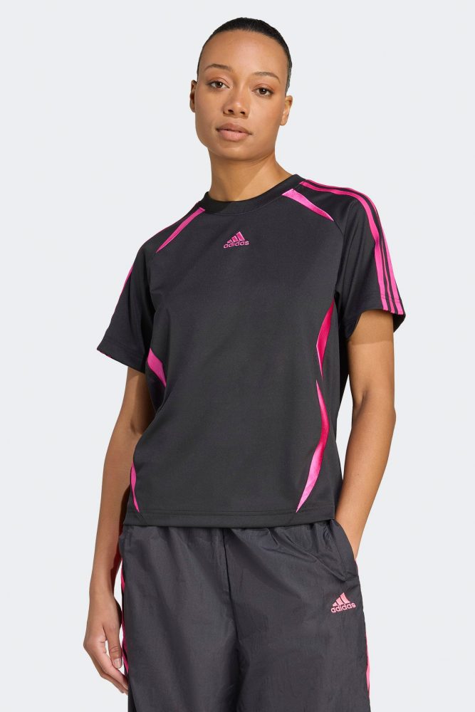 Adidas Sportswear Teamgeist T-Shirt - Black + Semi Lucid Fuchsia S Damen