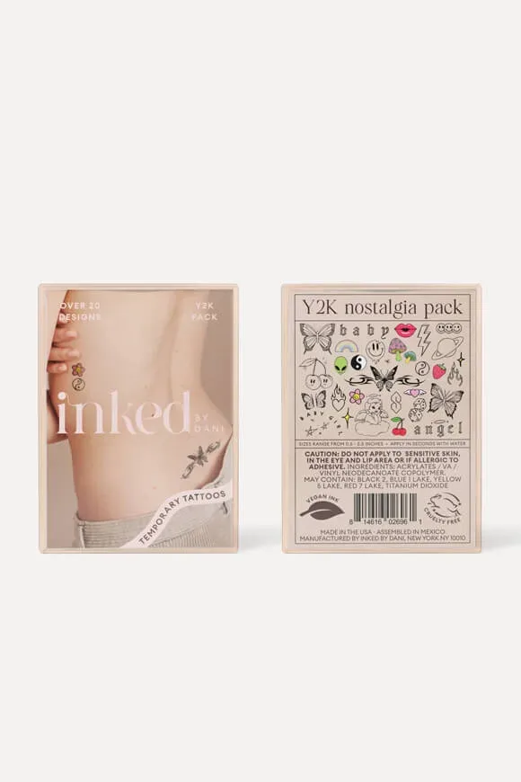 INKED by Dani Y2K Nostalgia Selbstklebende Tattoos - Black + Multicolor Einheitsgroesse Damen