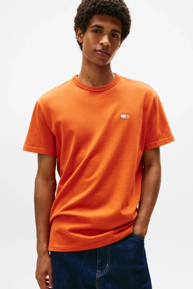 Tommy Jeans Badge T-Shirt - Voyager Orange Tonal L Herren