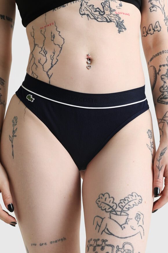 Lacoste Gerippter String - Navy M Damen