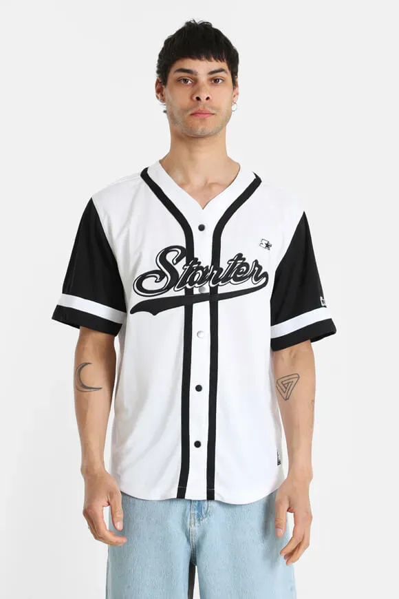 Starter Baseball Hemd - White + Black M Herren