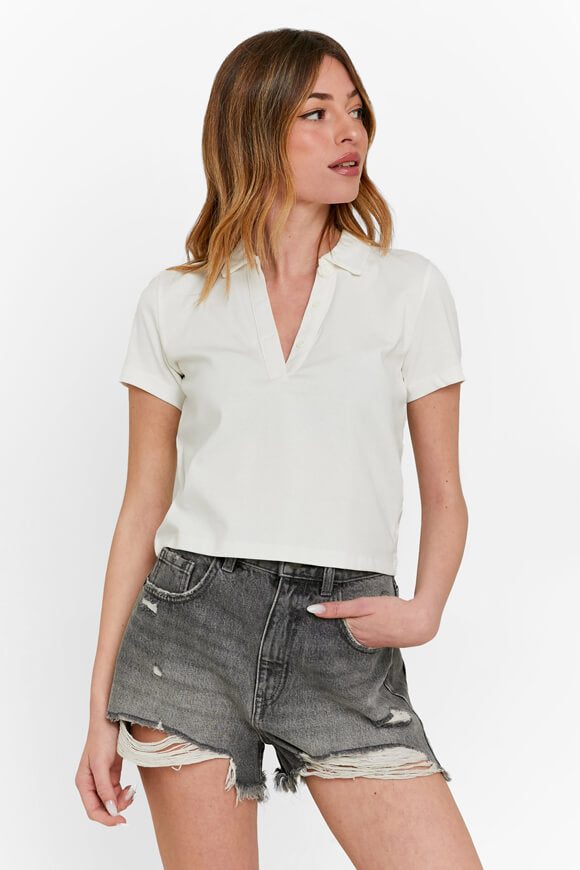 Tally Weijl Crop Poloshirt - Offwhite S Damen