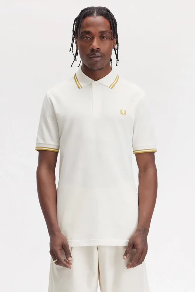 Fred Perry Twin Tipped Poloshirt - Snow White M Herren