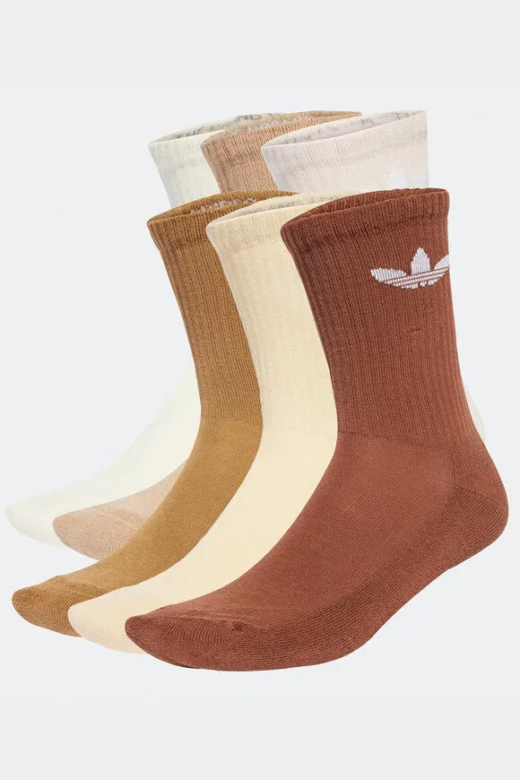 Adidas Originals Trefoil Sechserpack Socken - Cream White + Wonder Quartz + Sand Strata L