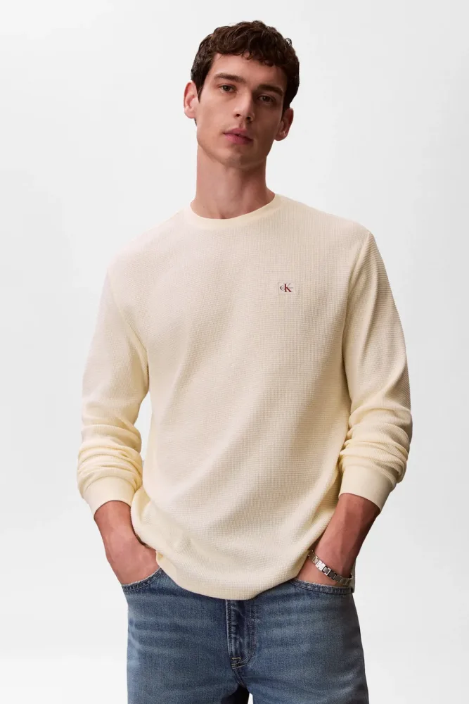 Calvin Klein Jeans Langarmshirt aus Waffelstoff - Calico S Herren