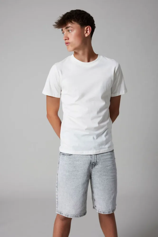 LMTD NLNBIRM Jeans Bermudashorts - Light Grey Denim 164 Kids