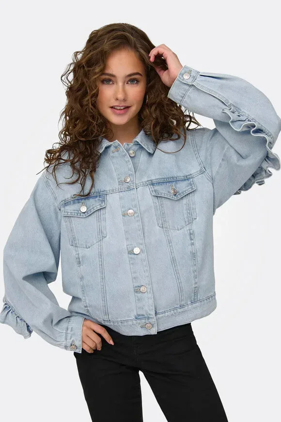 Only Penny Oversize Jeansjacke - Light Blue Denim XS Damen