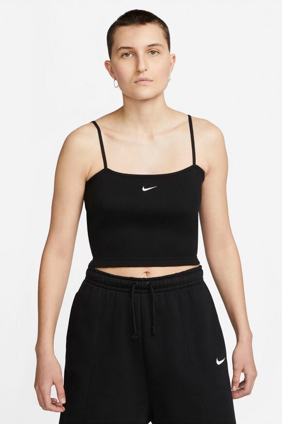 Nike Geripptes Crop Trägertop - Schwarz XS Damen