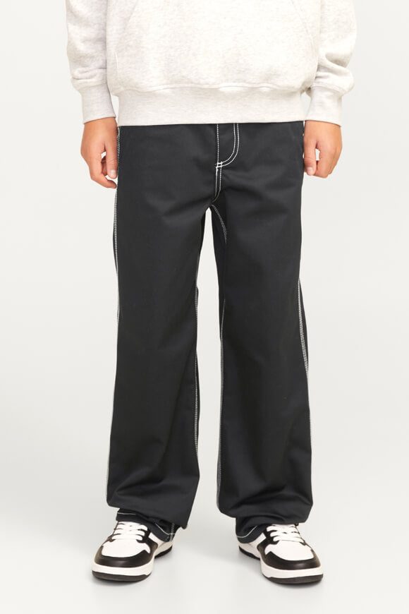 Jack & Jones Junior Stalex Contrast Worker Relaxed Fit Jeans - Black + White 146 Kids