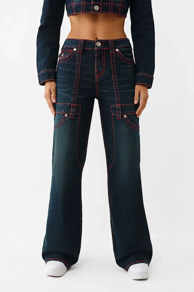 True Religion Bobbi Baggy Fit Jeans - Midnight Serenade 26 Damen